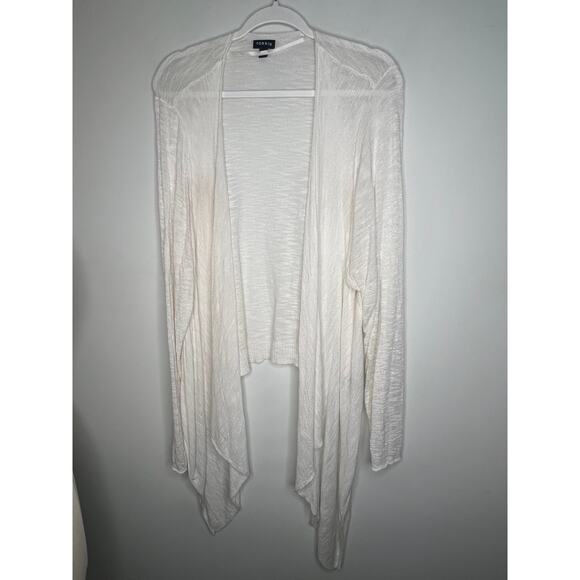 Torrid Slub Cream Drape Front Flowy Cardigan Plus Size 4X - Picture 2 of 8